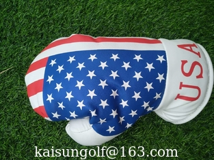 China golf head cover, USA cover , Golf headcover , usa golf boxing glove cover  , USA  head cover supplier