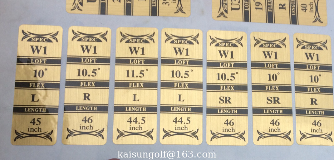 golf label , golf labels , golf shaft label, golf shaft labels , golf
