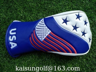 China USA golf head cover, usa headcover , driver headcover , driver head cover, golf club cover supplier