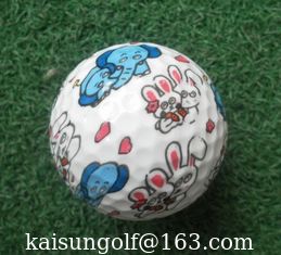 China logo golf ball with rabbit and elephant , golf ball supplier