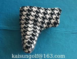 China knitted head cover , golf knitted golf putter head cover , golf putter head cover supplier