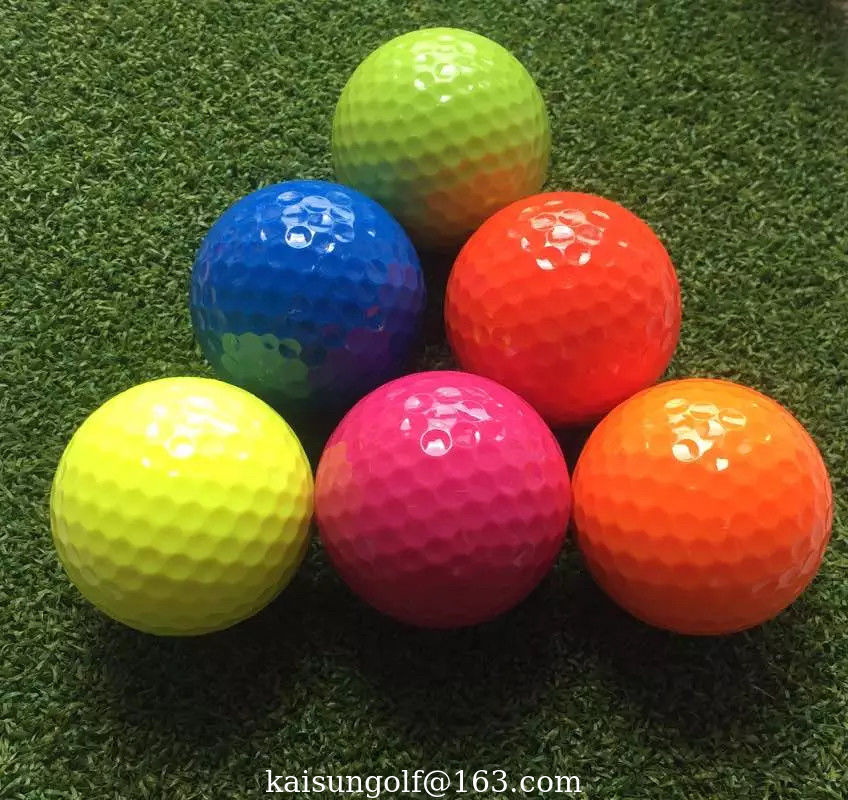 color Range Golf Balls with two pieces