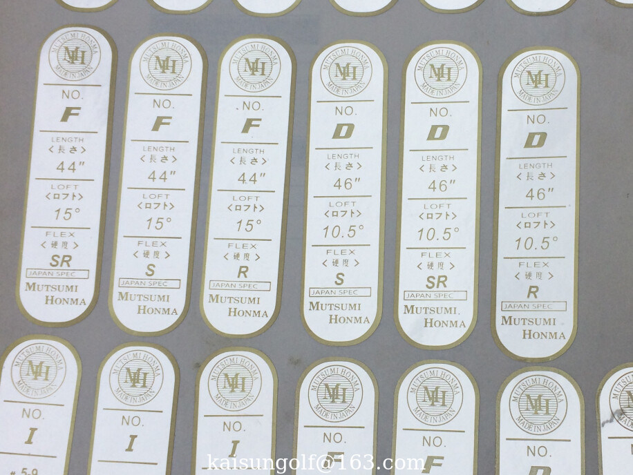 golf label , golf labels , golf shaft label, golf shaft labels , golf